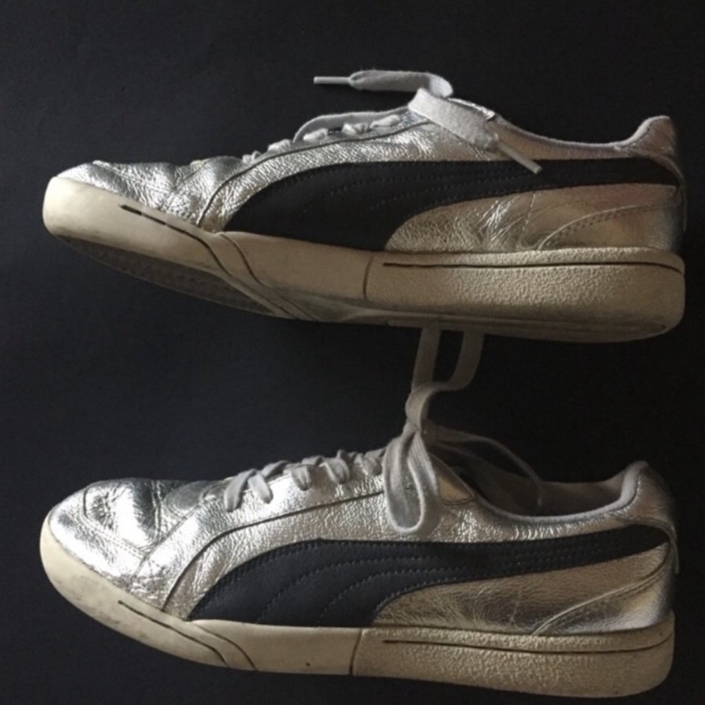 PUMA silver leather